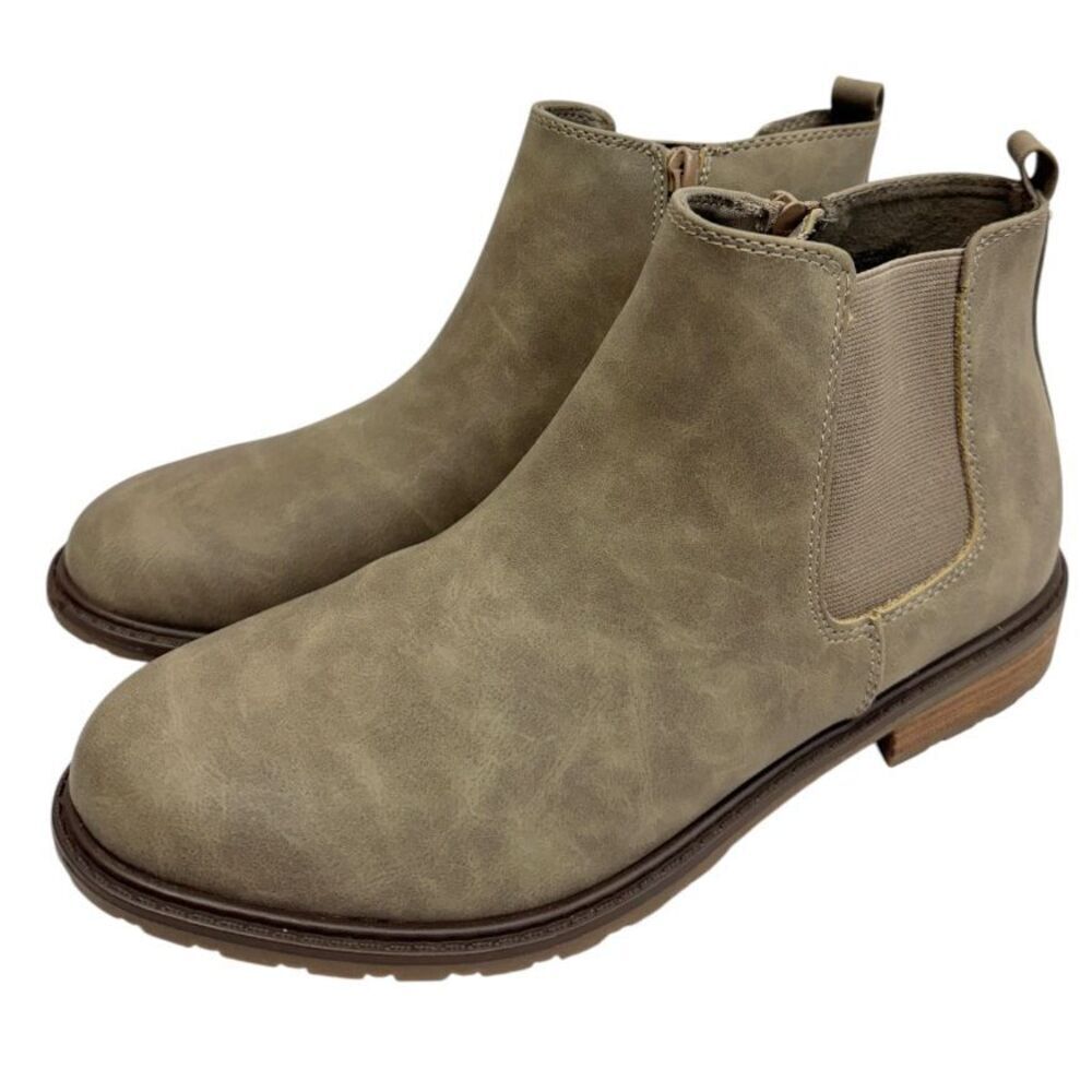 White Mountain Boots Chelsea Style Size 8.5 Womens Taupe Side‎ Zip Booties